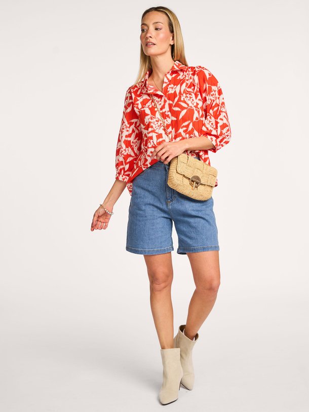 Ontdek de Sopou katoenen blouse met print van La Fee Maraboutee in de kleur oranje bij Orangebag. Op werkdagen voor 21:45 besteld, morgen in huis.