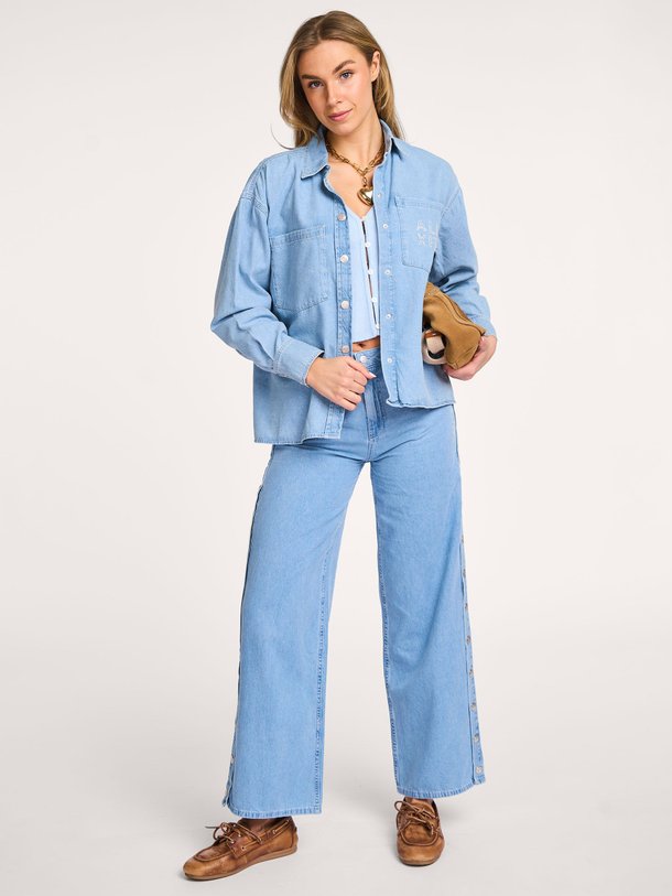 Ontdek de High waist straight fit non-stretch jeans van Alix The Label in de kleur blauw bij Orangebag. Op werkdagen voor 21:45 besteld, morgen in huis.