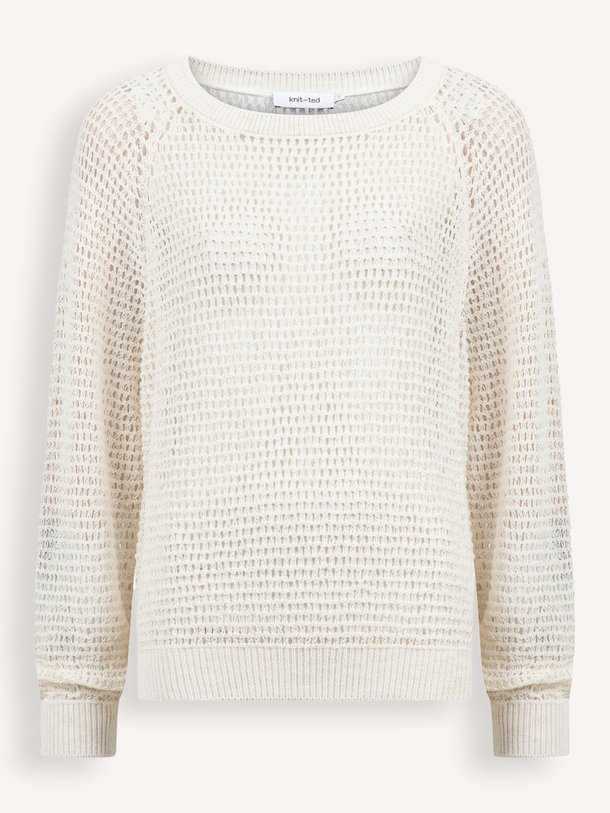 Ontdek de Lina katoen/zijdemix opengewerkte trui van Knit-ted in de kleur crème bij Orangebag. Op werkdagen voor 21:45 besteld, morgen in huis.