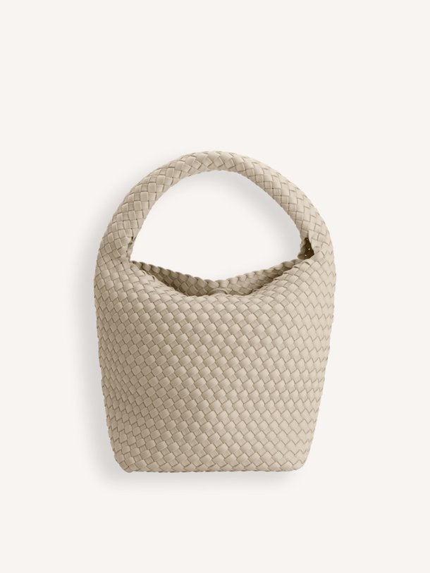 Ontdek de Gevlochten bucket handtas van Marrea in de kleur zand bij Orangebag. Op werkdagen voor 21:45 besteld, morgen in huis.