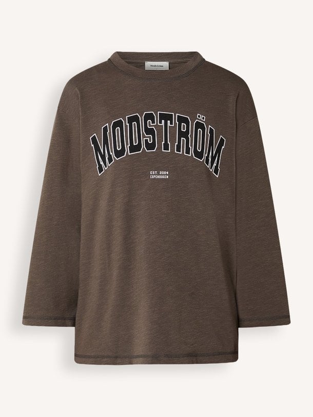 Ontdek de Bamboo organic cotton T-shirt met print van Modstrom in de kleur Bruin bij Orangebag. Op werkdagen voor 21:45 besteld, morgen in huis.