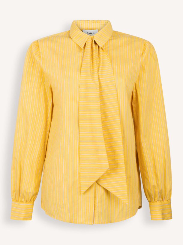 Ontdek de Fenne katoenmix gestreepte blouse van Aaiko in de kleur Geel bij Orangebag. Op werkdagen voor 21:45 besteld, morgen in huis.