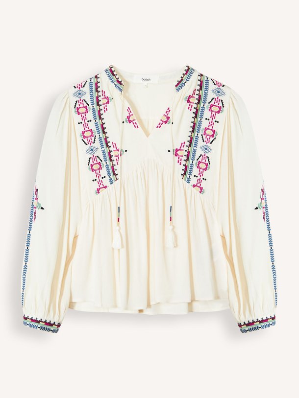 Ontdek de Tilt viscose top met borduursel van ba&sh in de kleur Ecru bij Orangebag. Op werkdagen voor 21:45 besteld, morgen in huis.