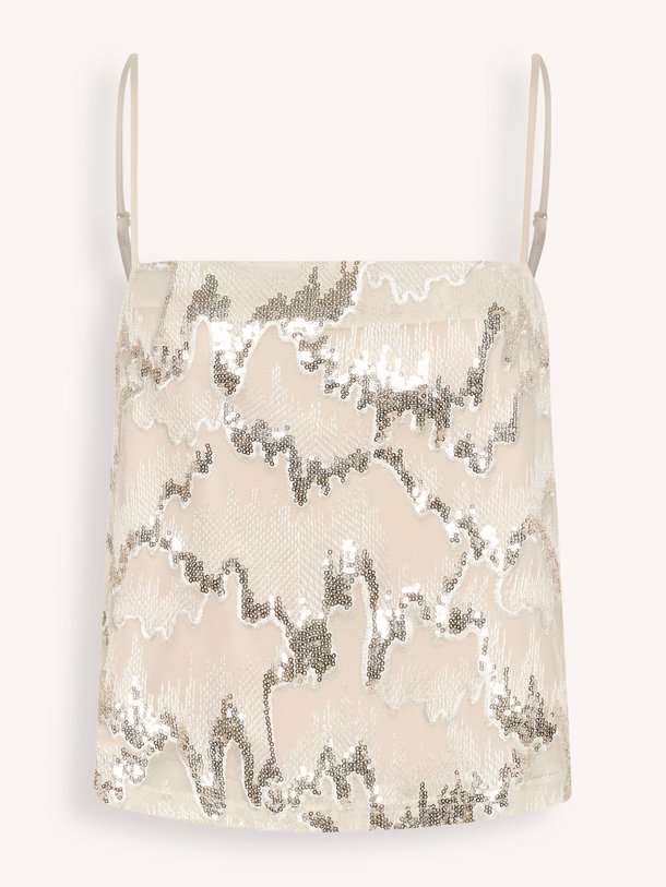 Ontdek de Sagina geweven top met pailletten van Gestuz in de kleur zand bij Orangebag. Op werkdagen voor 21:45 besteld, morgen in huis.