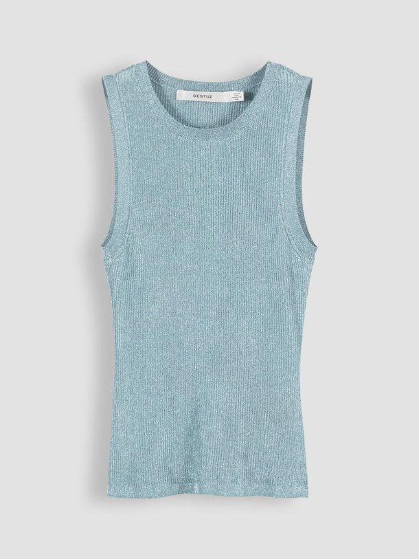 Ontdek de Silvi viscosemix lurex tanktop van Gestuz in de kleur blauw bij Orangebag. Op werkdagen voor 21:45 besteld, morgen in huis.