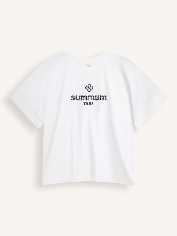 Ontdek de Katoenen logo T-shirt van Summum in de kleur off-white bij Orangebag. Op werkdagen voor 21:45 besteld, morgen in huis.