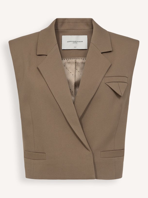 Ontdek de Tailor viscosemix gilet van Copenhagen Muse in de kleur lichtbruin bij Orangebag. Op werkdagen voor 21:45 besteld, morgen in huis.
