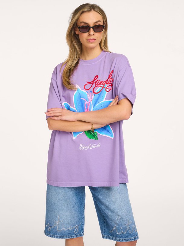 Stieglitz Claudia katoenen T-shirt met print - Paars Ontdek de Claudia katoenen T-shirt met print van Stieglitz in de kleur Paars bij Orangebag. Op werkdagen voor 21:45 besteld, morgen in huis.