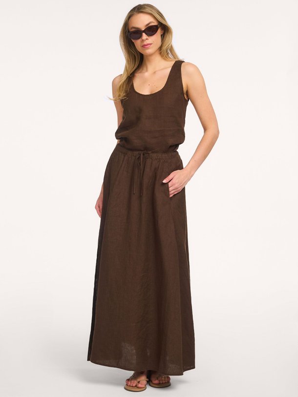 Ontdek de Linnen maxi rok van Closed in de kleur Donkerbruin bij Orangebag. Op werkdagen voor 21:45 besteld, morgen in huis.