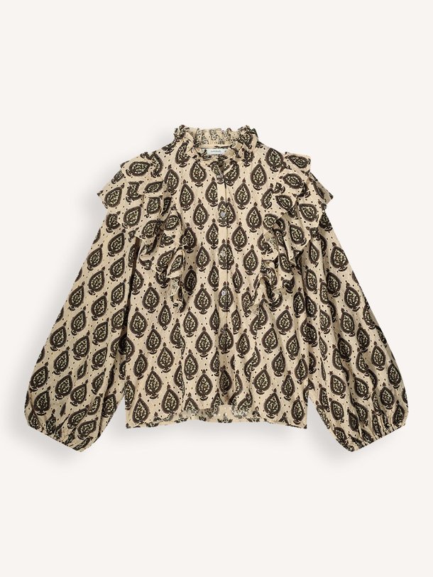 Ontdek de Katoenen blouse met print van Summum in de kleur beige bij Orangebag. Op werkdagen voor 21:45 besteld, morgen in huis.