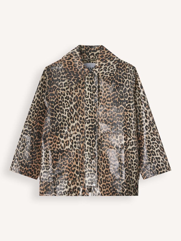 Ontdek de Organic cotton mix leopard jas van Ganni in de kleur Bruin bij Orangebag. Op werkdagen voor 21:45 besteld, morgen in huis.