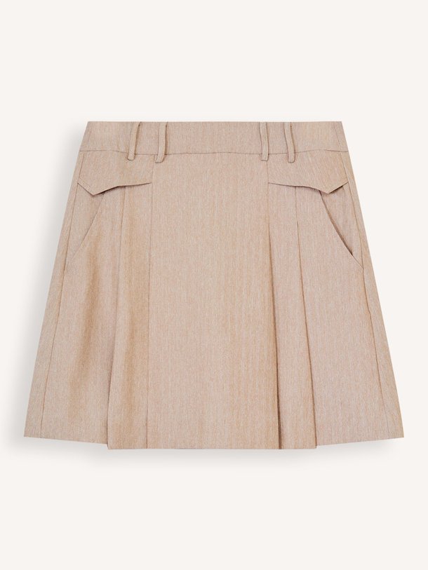 Ontdek de Marlo geweven plooi rok van Co'Couture in de kleur Zand bij Orangebag. Op werkdagen voor 21:45 besteld, morgen in huis.