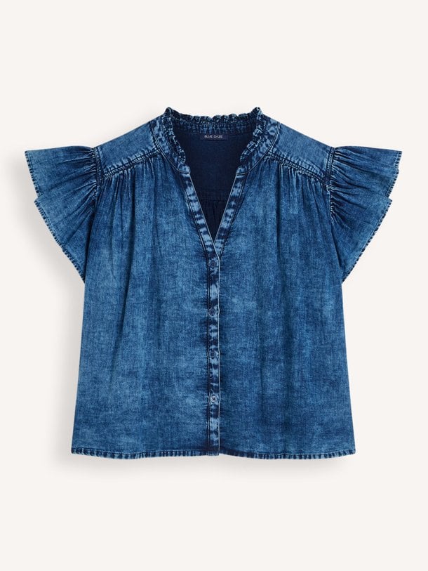 Ontdek de Blouse Cotton indigo sateen van Summum bij Orangebag. Op werkdagen voor 21:45 besteld, morgen in huis.