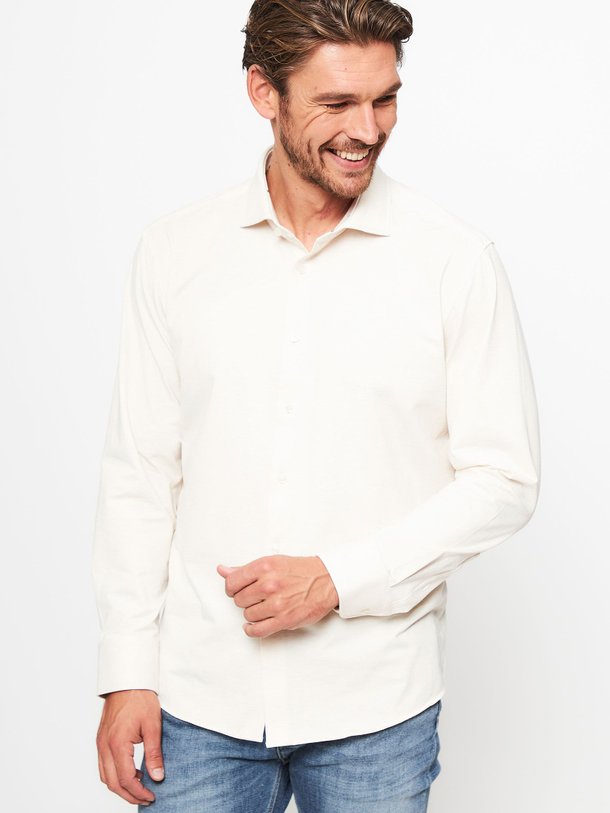 Ontdek de Katoenmix gemêleerd overhemd van Boss in de kleur off-white bij Orangebag. Op werkdagen voor 21:45 besteld, morgen in huis.