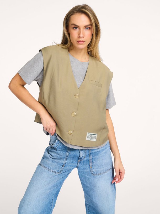 Ontdek de Lanow modalmix gilet van American Vintage in de kleur Lichtbruin bij Orangebag. Op werkdagen voor 21:45 besteld, morgen in huis.