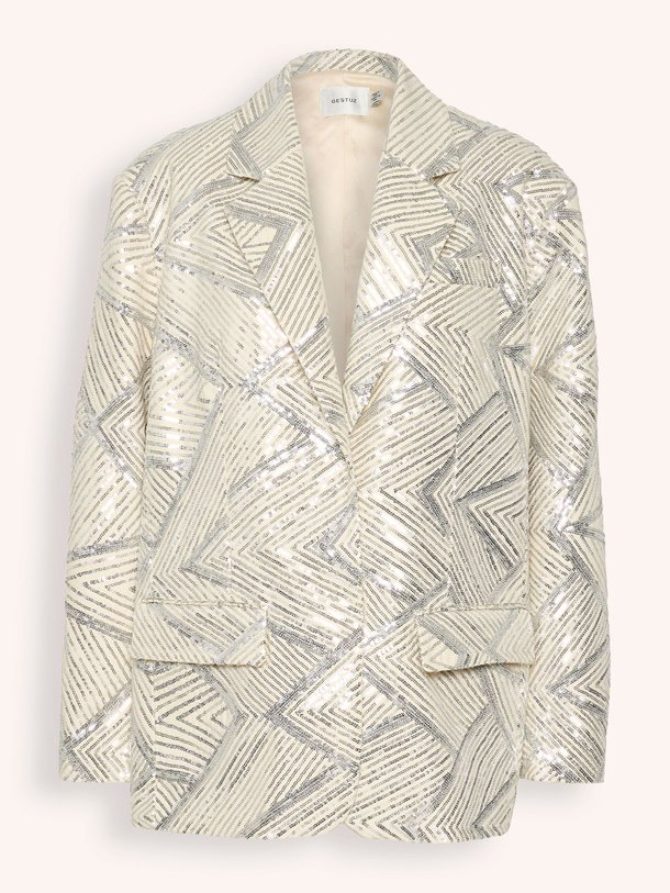 Ontdek de Genta geweven blazer met pailletten van Gestuz in de kleur champagne bij Orangebag. Op werkdagen voor 21:45 besteld, morgen in huis.