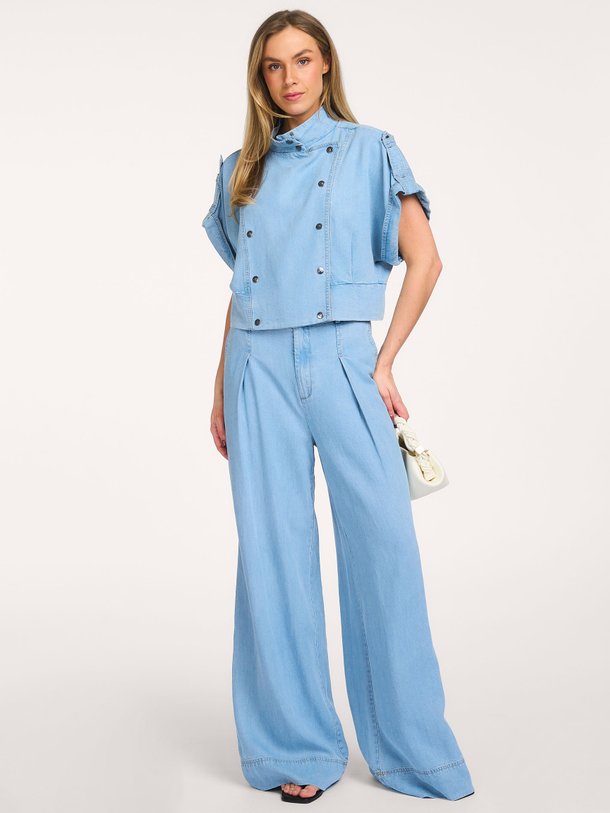 Ontdek de Tilly high waist loose fit non-stretch jeans van Co'Couture in de kleur Blauw bij Orangebag. Op werkdagen voor 21:45 besteld, morgen in huis.