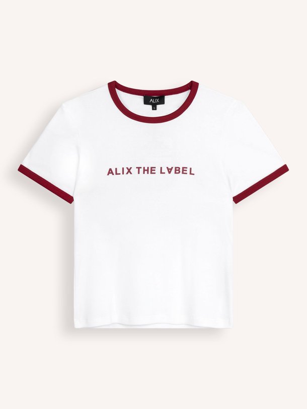 Ontdek de Katoenen logo T-shirt van Alix The Label in de kleur Off-white bij Orangebag. Op werkdagen voor 21:45 besteld, morgen in huis.