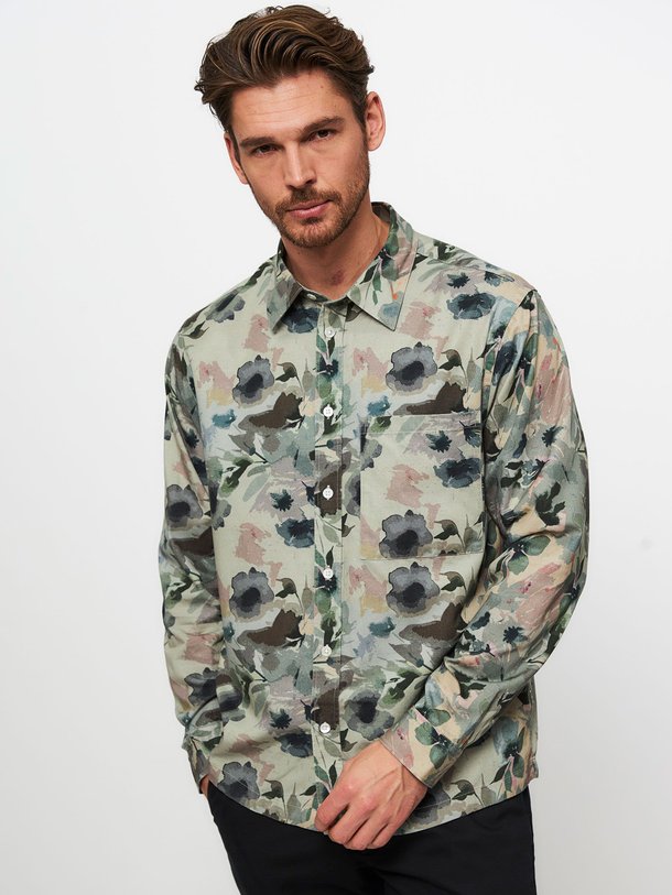 Ontdek de Hans katoenmix overhemd met print van NN.07 in de kleur lichtgroen bij Orangebag. Op werkdagen voor 21:45 besteld, morgen in huis.