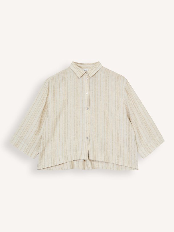 Ontdek de Kimi viscose/linnenmix gestreepte blouse van Knit-ted in de kleur Zand bij Orangebag. Op werkdagen voor 21:45 besteld, morgen in huis.