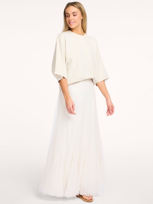 Ontdek de Taryn tulle maxi rok van Dante 6 in de kleur Off-white bij Orangebag. Op werkdagen voor 21:45 besteld, morgen in huis.