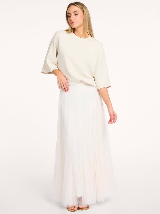Ontdek de Taryn tulle maxi rok van Dante 6 in de kleur Off-white bij Orangebag. Op werkdagen voor 21:45 besteld, morgen in huis.