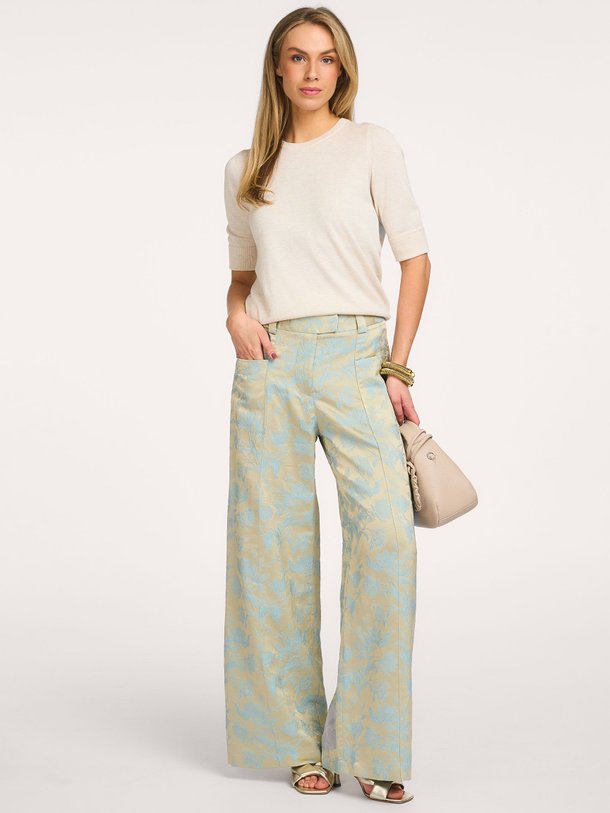 Ontdek de Bolivar viscosemix broek met dessin van Nathalie Vleeschouwer in de kleur Blauw bij Orangebag. Op werkdagen voor 21:45 besteld, morgen in huis.