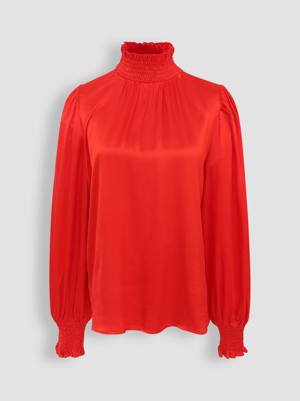 Ontdek de Cihem viscose glanzende top van Frnch in de kleur rood bij Orangebag. Op werkdagen voor 21:45 besteld, morgen in huis.