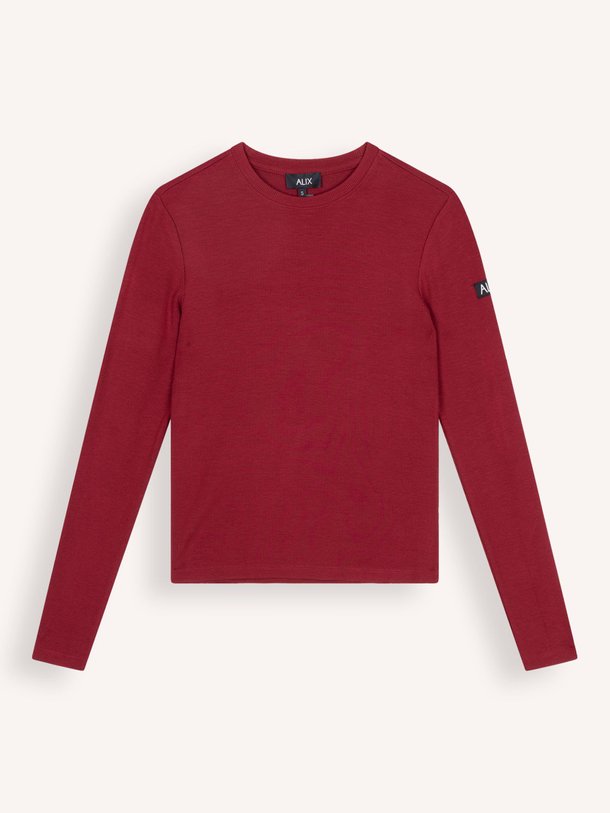 Ontdek de Katoenmix rib longsleeve van Alix The Label in de kleur Bordeauxrood bij Orangebag. Op werkdagen voor 21:45 besteld, morgen in huis.
