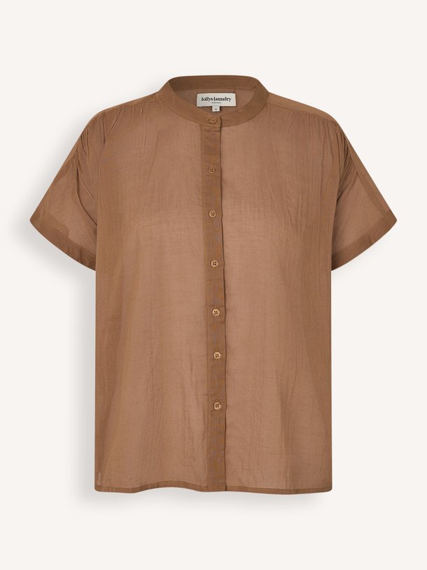 Lollys Laundry MyaLL Shirt SS online kopen | Orangebag Ontdek de MyaLL Shirt SS van Lollys Laundry bij Orangebag. Een luchtige katoenen blouse in een warme camelkleur, perfect voor een stijlvolle zomerlook.
