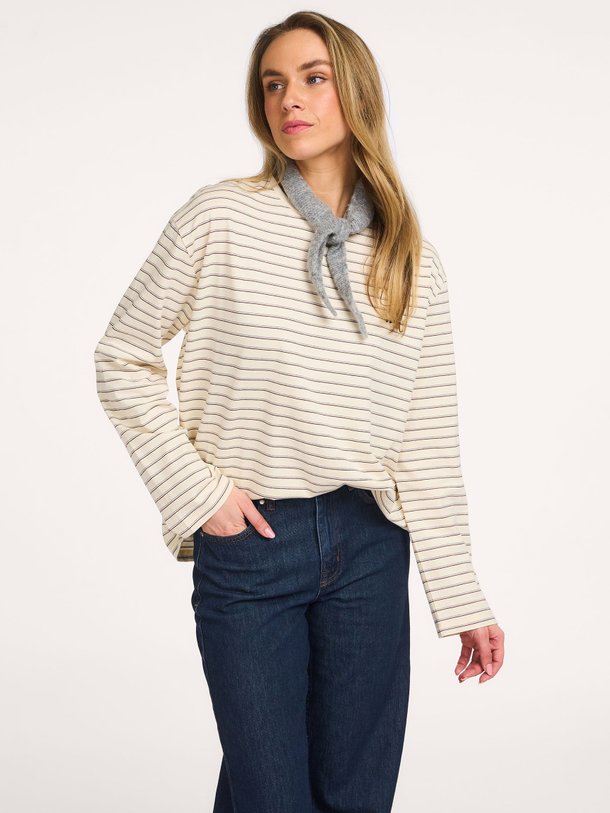 Ontdek de Masy katoenen gestreepte longsleeve van Sofie Schnoor in de kleur Crème bij Orangebag. Op werkdagen voor 21:45 besteld, morgen in huis.