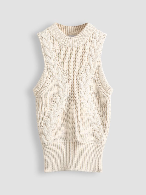 Ontdek de Opulent katoenmix spencer met kabel patroon van Chptr-s in de kleur off-white bij Orangebag. Op werkdagen voor 21:45 besteld, morgen in huis.