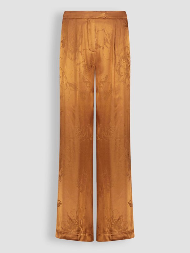 Ontdek de Nyla viscose/rayonmix broek met dessin van Another-Label in de kleur brons bij Orangebag. Op werkdagen voor 21:45 besteld, morgen in huis.