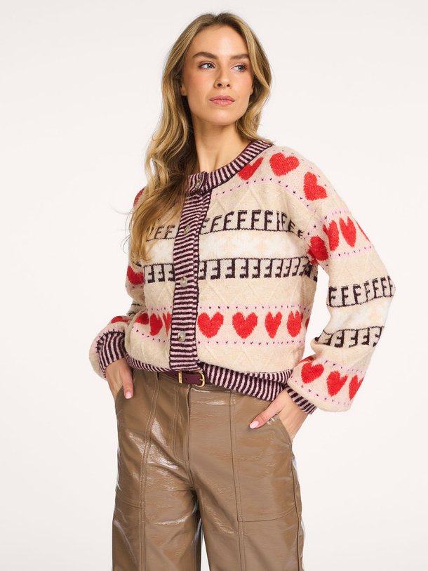 Ontdek de Alucite wolmix vest met dessin van Frnch in de kleur Beige bij Orangebag. Op werkdagen voor 21:45 besteld, morgen in huis.