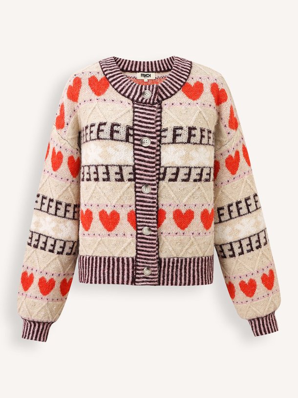 Ontdek de Alucite wolmix vest met dessin van Frnch in de kleur Beige bij Orangebag. Op werkdagen voor 21:45 besteld, morgen in huis.