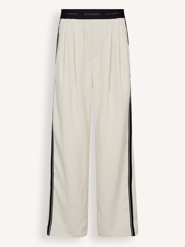 Ontdek de Amina geweven logo broek van Co'Couture in de kleur Crème bij Orangebag. Op werkdagen voor 21:45 besteld, morgen in huis.