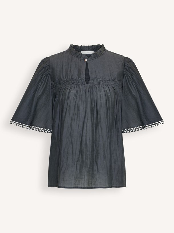Ontdek de Sanne katoen/zijdemix top van By-Bar in de kleur Antraciet bij Orangebag. Op werkdagen voor 21:45 besteld, morgen in huis.