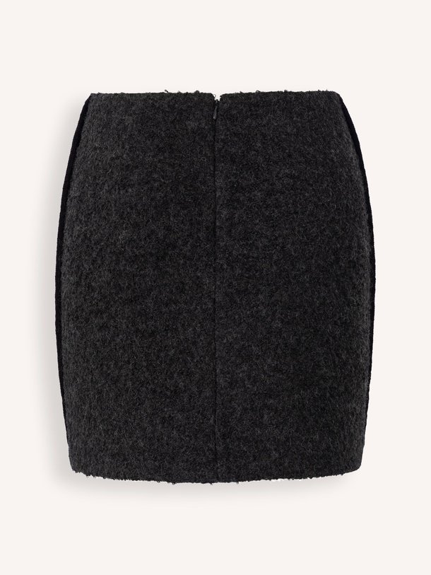 Ontdek de Wolmix gemêleerde mini rok met bies van Yaya in de kleur antraciet bij Orangebag. Op werkdagen voor 21:45 besteld, morgen in huis.