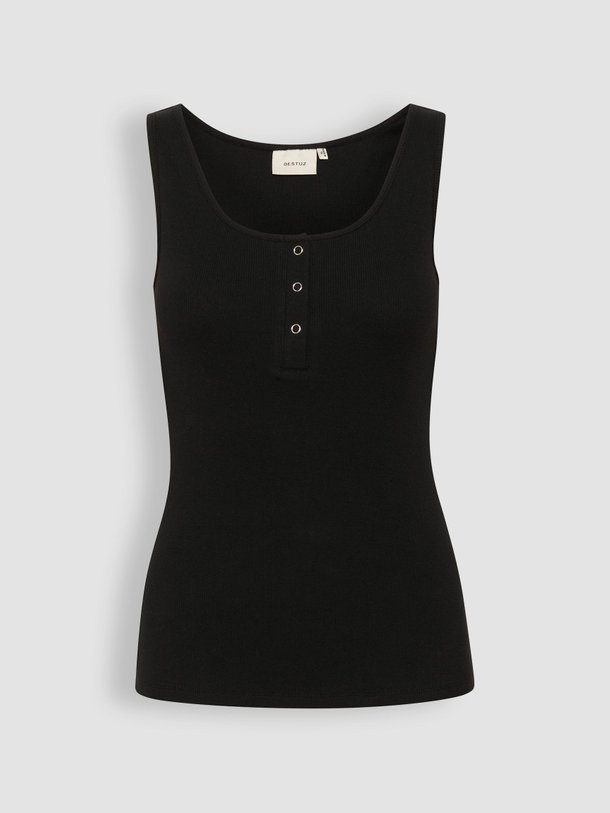 Gestuz Drew - Katoenmix Rib Tanktop - Zwart Ontdek de Drew katoenmix rib tanktop van Gestuz in de kleur zwart bij Orangebag. Op werkdagen voor 21:45 besteld, morgen in huis.