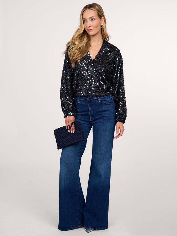 Ontdek de Maisa geweven overslag top met pailletten van Dante 6 in de kleur zwart bij Orangebag. Op werkdagen voor 21:45 besteld, morgen in huis.