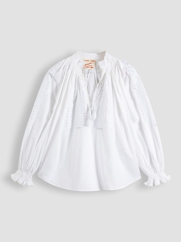 Ontdek de Shahi katoenen top met applicaties van Laurence Bras in de kleur wit bij Orangebag. Op werkdagen voor 21:45 besteld, morgen in huis.
