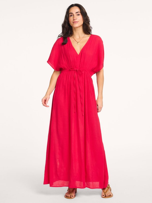 Ontdek de Katoen/viscosemix maxi jurk van By-Bar in de kleur Rood bij Orangebag. Op werkdagen voor 21:45 besteld, morgen in huis.