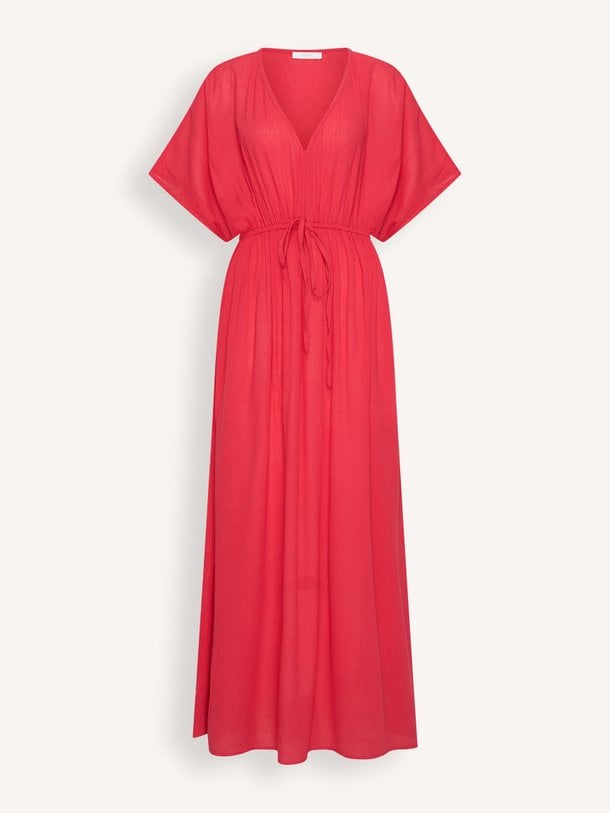Ontdek de Katoen/viscosemix maxi jurk van By-Bar in de kleur Rood bij Orangebag. Op werkdagen voor 21:45 besteld, morgen in huis.