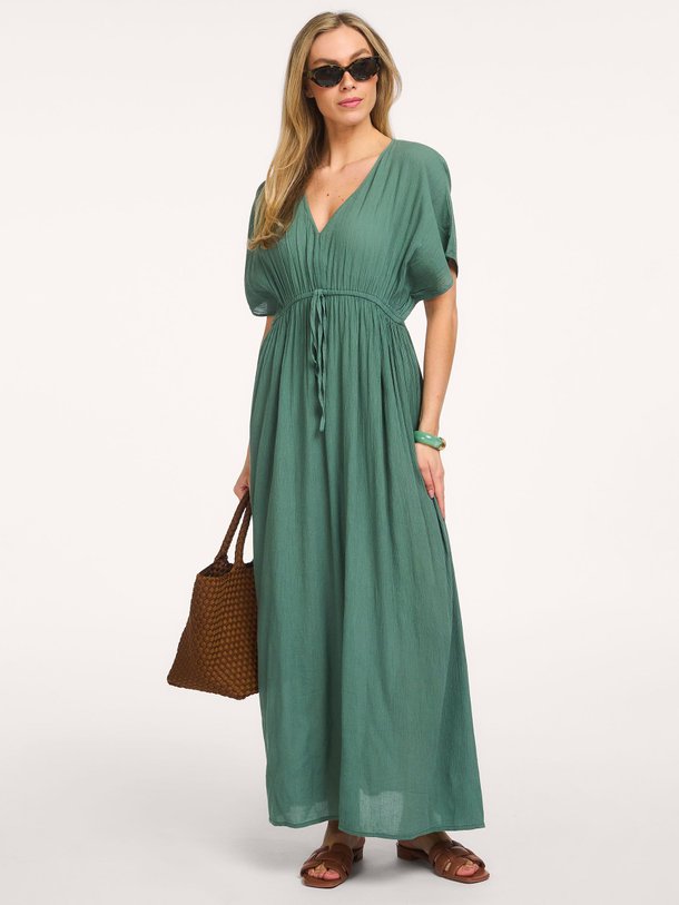 Ontdek de Katoen/viscosemix maxi jurk van By-Bar in de kleur Groen bij Orangebag. Op werkdagen voor 21:45 besteld, morgen in huis.