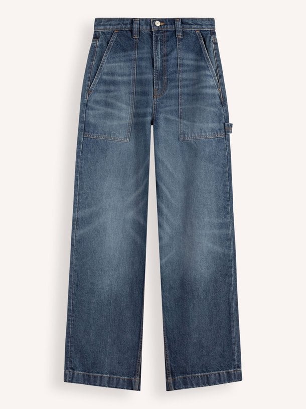 Ontdek de Reiko high waist straight fit worker jeans van Denham in de kleur donkerblauw bij Orangebag. Op werkdagen voor 21:45 besteld, morgen in huis.