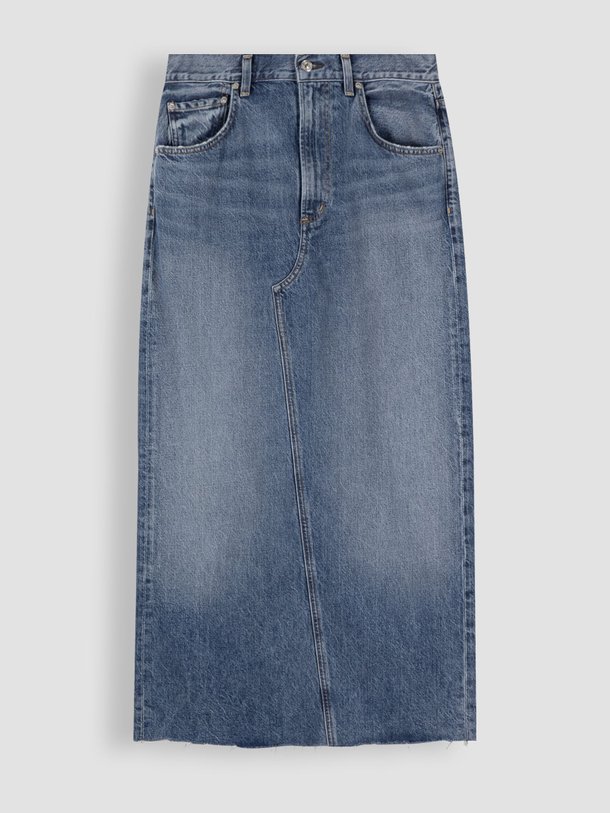 Ontdek de Circolo denim maxi rok van Citizens of Humanity in de kleur blauw bij Orangebag. Op werkdagen voor 21:45 besteld, morgen in huis.