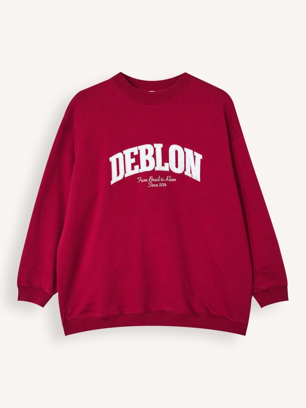 Ontdek de Phoebe katoenen logo sweater van Deblon in de kleur Rood bij Orangebag. Op werkdagen voor 21:45 besteld, morgen in huis.