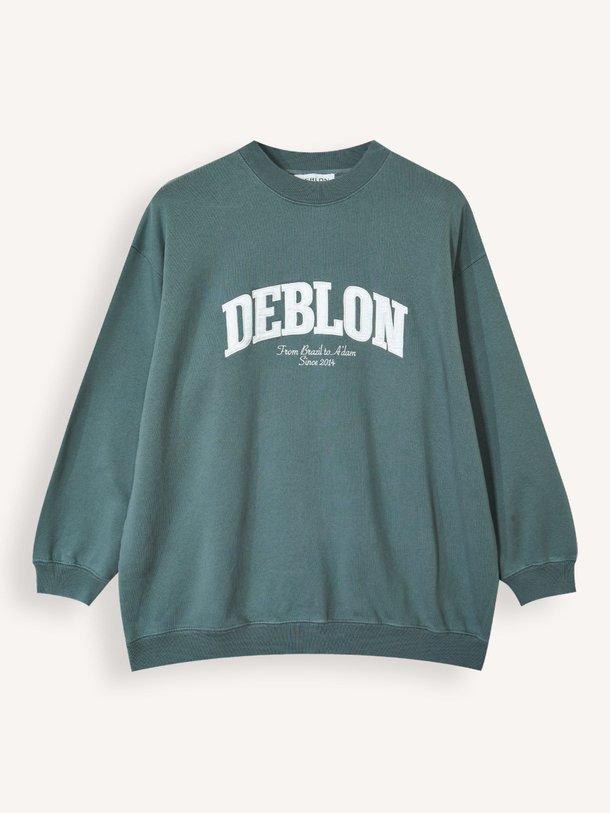 Ontdek de Phoebe katoenen logo sweater van Deblon in de kleur Groen bij Orangebag. Op werkdagen voor 21:45 besteld, morgen in huis.