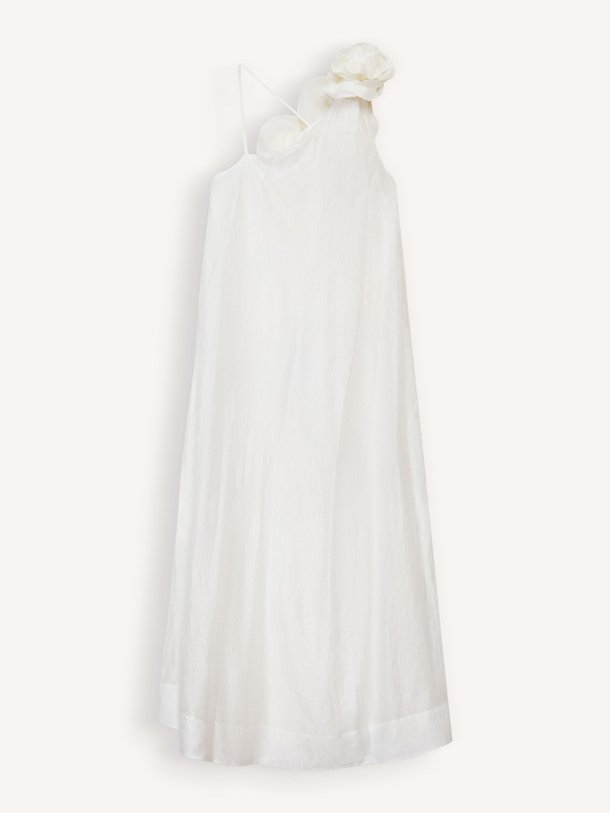 Ontdek de Peonie geweven maxi jurk met bloemendetail van Mes Demoiselles in de kleur wit bij Orangebag. Op werkdagen voor 21:45 besteld, morgen in huis.