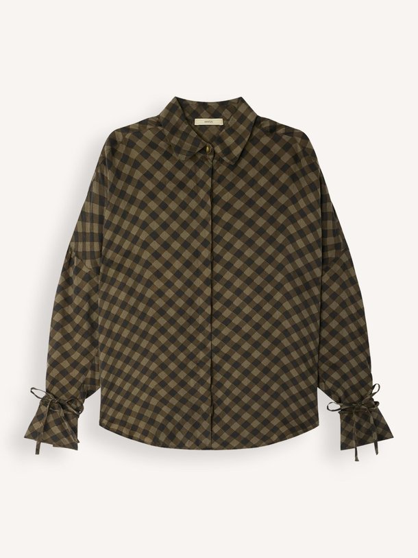 Ontdek de Armanchecks lyocell geruite blouse van Sessun in de kleur Mosgroen bij Orangebag. Op werkdagen voor 21:45 besteld, morgen in huis.